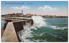 AK Warnemünde Rostock Panorama Mecklenburg-Vorpommern Marine Feldpost 1915