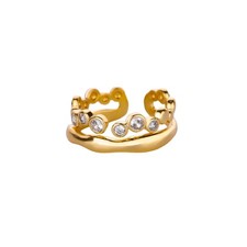 Damen Kronen Ring 18K Gold