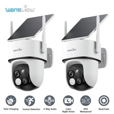 Wansview Security Solar-Überwachungskamera 360°Überwachung Menschliche Erkennung