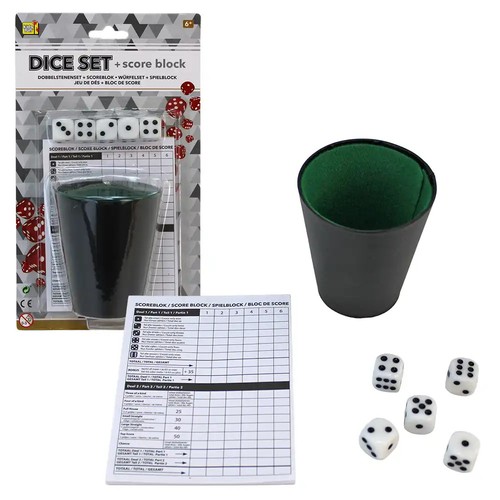 Würfelset mit spielblock - spielblock, und