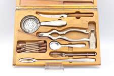 Dreizack Solingen Cocktailset Barkeeper silberfarbenes Bar Set mit Holzbox