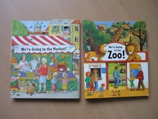 TOP!! 2 BILDERBÜCHER, konturgestanzte Pappbücher für Kleinkinder: Zoo / Markt