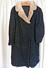 PERSIANER Pelzmantel schwarz