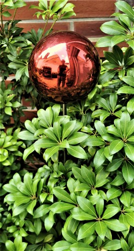 Rosenkugel edelstahl rot - 15,