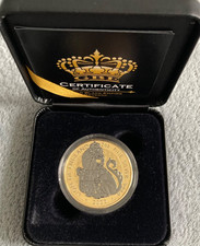 2 Oz Silber The Lion Of England Royal Tudor Beasts Gold Black Empire Reverse lim