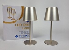 Akku LED Tischleuchte 2er Set ARO, Ø8,6x20cm, USB, Touchdimmer , champagn Neu