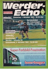 Werder Bremen vs. FC Bacau Europapokal und Schalke Programm 1991 Echo Sammler