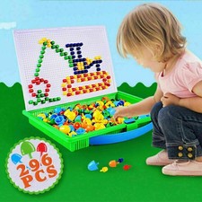 Mosaik-Steckspiel 296 Stecker Steckmosaik Spielzeug Geschenkset für Kinder