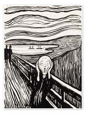 Poster der schrei - s/w, edvard