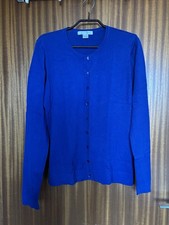 Strickjacke Damen Royalblau Seide BW Gr L August Silk