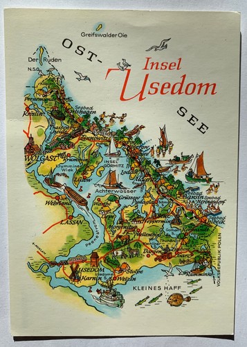 Postkarte ostsee insel usedom - ostsee,