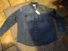Wrangler Jeanshemd Hertage Gr. XXL in Blau / Jeans / Indigo Clay