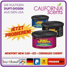 3x California Scents Lufterfrischer  Newport New Car  , Ice, Coronado Cherry