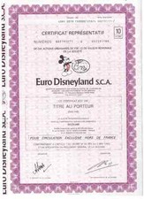 Euro Disneyland  S.C.A  Paris  Disney , Selten angeboten 10er
