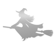 Aufkleber Hexe auf Besen