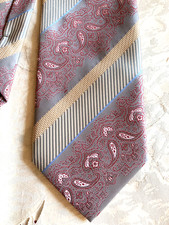 NEU Hochwertige Krawatte ANTONIO Beige Blau Rosé gemustert/gestreift sehr schön