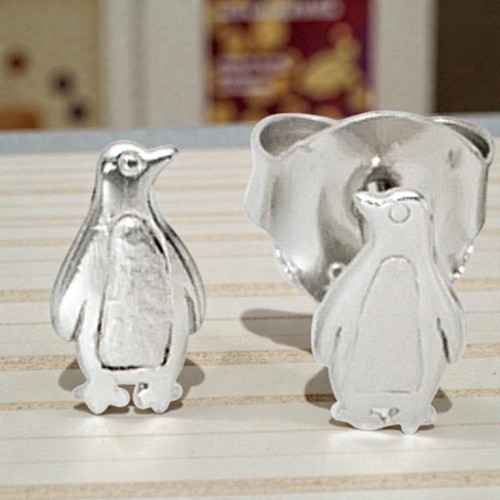 Kinder ohrstecker pinguin 925 - ohrstecker,