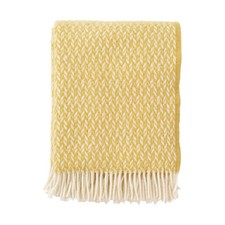 KLIPPAN LOVIK Wolldecke, Farbe Straw Stroh 130 x 200 cm, Lammwolle-Mix