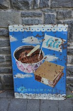 Altes Blechschild/Reklameschild 70er Jahre,Lili Eiscreme,Kiosk,Eiswagen,Original