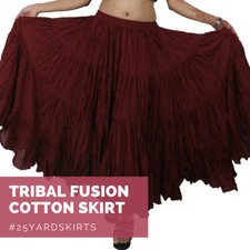 Wevez Modern Tribal Bauchtanz Baumwolle Zigeuner Rock 4 Ebenen 25 Yard