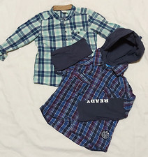 Junge Hemden Oberteile Gr. 86 und 92 Langarm H&M Topolino - A9 - 2er Set