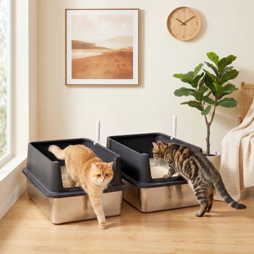 Pawhut 2er set katzenklo - pawhut,