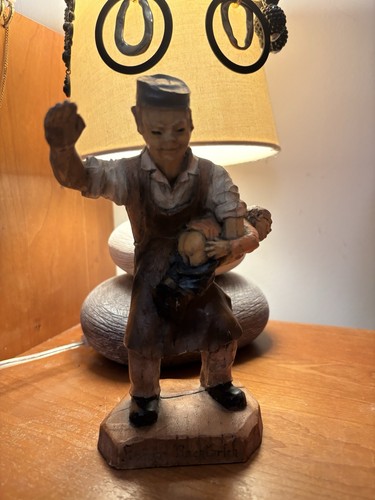 Vintage holzfigur kröver - holzfigur, „kröver