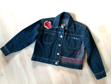RAGAZZI Jeansjacke ab 116 (Maße!) Mädchen-Jacke Stoffblume abnehmbar Holland