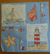 8 Servietten Strand Leuchtturm Urlaub Serviettentechnik Décopatch