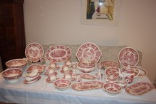 Villeroy & Boch Speise- und Kaffeeservice Burgenland rot für 6, 54 teilig