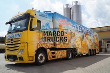 LKW Foto Mercedes-Benz Actros Kofferauflieger Deutschland gelb HENGLEIN S #k4dr