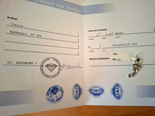 Platin 950 anhänger mit - mit, 6