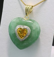 Herz anhänger grüne jade - herz,