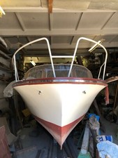 Kajütboot, Konstrukteur Manfred Ernst, Stahlrumpf, Holzaufbau, Dieselm.