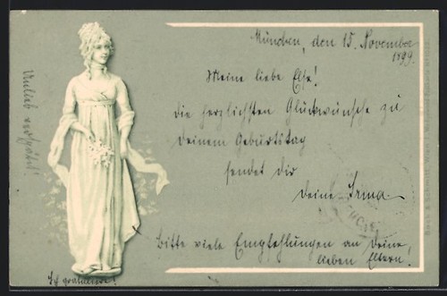 Künstler hübsche dame im - künstler-ak,