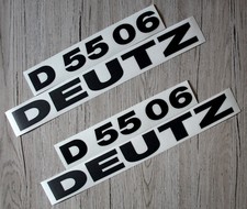 Deutz Aufkleber für Traktor D5506 Logo Emblem Sticker Label schwarz (ab 1974)