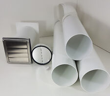 Mauerkasten Rohr Set Ø100 Edelstahl Abluft Dunstabzug Küche Rückstauklappe S5R-M