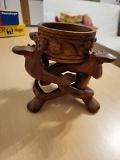 Deko Ständer Schale Kamelform Holz Handgeschnitzt zusammenklappbar Kamel Kerze