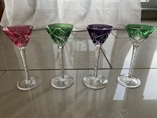 4 antike Likörgläser Kristallgläser Saint-Louis Massenet