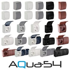 Steckdosen Aufputz Schuko Schalter Außenbereich Feuchtraum IP54 Kombi Außen