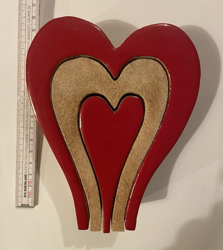 Dekofigur herz aus - aus, holz