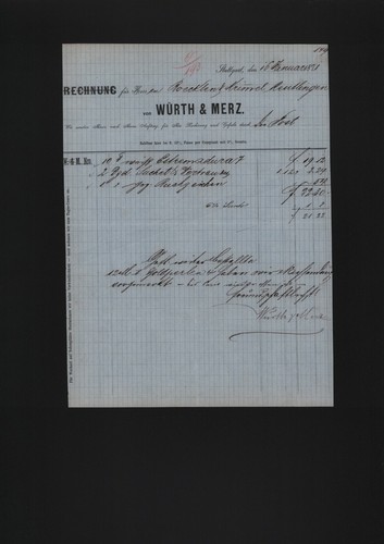 Stuttgart rechnung 1871 - stuttgart,,