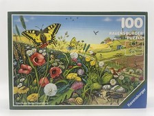 Ravensburger Puzzle Feld- und Wiesentiere vollständig 1985 Vintage Schmetterling