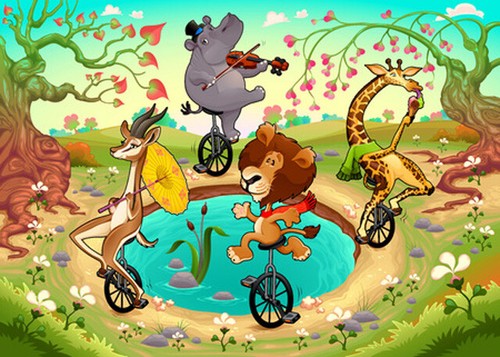 Wandbild wald spielen - wandbild:,