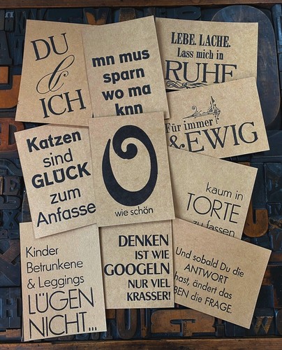 Kartenset handgedruckt