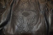 Harley Davidson Damen Goatskin Leder Jacke Gr.1 W  ( XXL ) Schwarz/Strass/Nieten