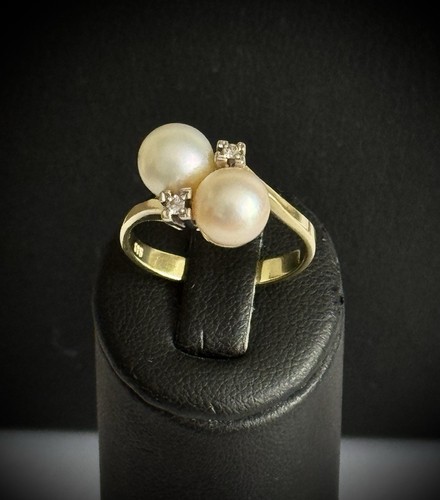 Goldring mit zuchtperle und - goldring,