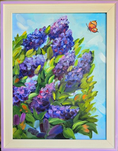 Flieder blumen ölbild 36x46 - blumen,