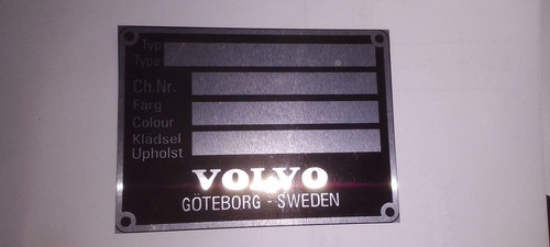 Typenschild volvo schild - typenschild,