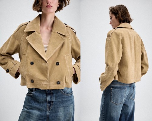 Zara kurzer leder trenchcoat - zara, leder-trenchcoat